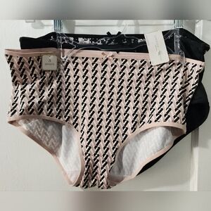 Adrienne Vittadini Black and Pink Floral Briefs